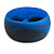 Off Round Blurred Blue/ Black Acrylic Bangle Bracelet Matte Finish - Medium Size - view 3