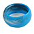 Off Round Blurred Light Blue/ White/ Black  Acrylic Bangle Bracelet Matte Finish - Medium Size - view 4