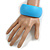 Off Round Acrylic Bangle Bracelet In Light Blue Matte Finish - Medium Size - view 2