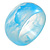 Off Round Abstract Watery Light Blue Acrylic Bangle Bracelet - Medium Size