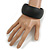 Off Round Acrylic Bangle Bracelet In Black Matte Finish - Medium Size - view 2