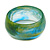 Off Round Abstract Watery Yellow/ Green/ Blue Acrylic Bangle Bracelet - Medium Size - view 4