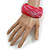 Off Round Blurred Red/ White Acrylic Bangle Bracelet Matte Finish - Medium Size - view 2