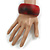 Off Round Blurred Red/ Black Acrylic Bangle Bracelet Matte Finish - Medium Size - view 2