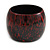 Oversized Chunky Wide Wood Bangle in Red/ Black - Medium - view 4