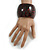Oversized Chunky Wide Wood Bangle in Red/ Black - Medium - view 2