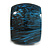 Oversized Chunky Wide Wood Bangle in Metallic Blue/ Black - Medium - view 7