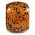 Chunky Wooden Bangle Bracelet in Metallic Orange/ Gold/ Black - Medium Size - view 7