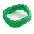 Curvy Blurred Apple Green/ White Acrylic Bangle Bracelet Matte Finish - Medium Size - view 4