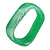 Curvy Blurred Apple Green/ White Acrylic Bangle Bracelet Matte Finish - Medium Size - view 2
