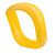 Curvy Blurred Yellow/ White Acrylic Bangle Bracelet Matte Finish - Medium Size - view 5