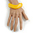 Curvy Blurred Yellow/ White Acrylic Bangle Bracelet Matte Finish - Medium Size - view 3