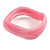 Curvy Blurred Pink/ White Acrylic Bangle Bracelet Matte Finish - Medium Size - view 4