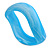Curvy Blurred Light Blue/ White Acrylic Bangle Bracelet Matte Finish - Medium Size - view 6