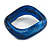 Curvy Blurred Dark Blue/ White Acrylic Bangle Bracelet Matte Finish - Medium Size - view 5