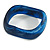 Curvy Blurred Dark Blue/ White Acrylic Bangle Bracelet Matte Finish - Medium Size - view 6