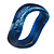 Curvy Blurred Dark Blue/ White Acrylic Bangle Bracelet Matte Finish - Medium Size - view 2