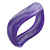 Curvy Blurred Purple/ White Acrylic Bangle Bracelet Matte Finish - Medium Size - view 6