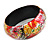 Round Wooden Bangle Bracelet in Abstract Paint in Multi - Medium Size - view 5