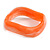 Curvy Blurred Peach Orange/ White Acrylic Bangle Bracelet Matte Finish - Medium Size - view 3
