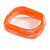 Curvy Blurred Peach Orange/ White Acrylic Bangle Bracelet Matte Finish - Medium Size - view 5