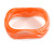 Curvy Blurred Peach Orange/ White Acrylic Bangle Bracelet Matte Finish - Medium Size - view 6
