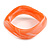 Curvy Blurred Peach Orange/ White Acrylic Bangle Bracelet Matte Finish - Medium Size - view 7