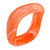 Curvy Blurred Peach Orange/ White Acrylic Bangle Bracelet Matte Finish - Medium Size - view 8
