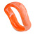 Curvy Blurred Peach Orange/ White Acrylic Bangle Bracelet Matte Finish - Medium Size - view 2