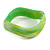Curvy Blurred Green/ Yellow/ White Acrylic Bangle Bracelet Matte Finish - Medium Size - view 5