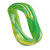 Curvy Blurred Green/ Yellow/ White Acrylic Bangle Bracelet Matte Finish - Medium Size - view 4