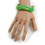 Curvy Blurred Green/ Yellow/ White Acrylic Bangle Bracelet Matte Finish - Medium Size - view 3
