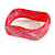 Curvy Blurred Red/ White Acrylic Bangle Bracelet Matte Finish - Medium Size - view 4