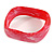 Curvy Blurred Red/ White Acrylic Bangle Bracelet Matte Finish - Medium Size - view 5