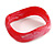 Curvy Blurred Red/ White Acrylic Bangle Bracelet Matte Finish - Medium Size - view 2