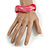 Curvy Blurred Red/ White Acrylic Bangle Bracelet Matte Finish - Medium Size - view 3