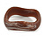 Curvy Blurred Brown/ White Acrylic Bangle Bracelet Matte Finish - Medium Size - view 5