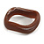 Curvy Blurred Brown/ White Acrylic Bangle Bracelet Matte Finish - Medium Size - view 6
