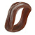 Curvy Blurred Brown/ White Acrylic Bangle Bracelet Matte Finish - Medium Size - view 7