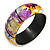 Round Wooden Bangle Bracelet in Abstract Paint in Multi - Medium Size - view 2