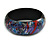 Round Wooden Bangle Bracelet in Abstract Paint in Red/ Blue/ Black/ Purple/ Silver- Medium Size - view 2