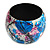 Wide Chunky Wooden Bangle Bracelet in Abstract Paint in Multi - Medium Size - view 7