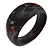 Asymmetric Blurred Black/ Red/ White Acrylic Bangle Bracelet Matte Finish - Medium Size - view 7