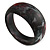 Asymmetric Blurred Black/ Red/ White Acrylic Bangle Bracelet Matte Finish - Medium Size - view 2