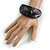 Asymmetric Blurred Black/ Red/ White Acrylic Bangle Bracelet Matte Finish - Medium Size - view 3