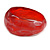 Chunky Red/White with Hammered Effect Acrylic Bangle Bracelet - M/L - view 5