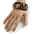 Black/ Cream Wood Bangle Bracelet(Possible Natural Irregularities) - Medium - view 4