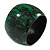 Oversized Chunky Wide Wood Bangle in Green/ Black - Medium - view 2