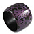 Oversized Chunky Wide Wood Bangle in Purple/ Black - Medium - view 6