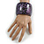 Oversized Chunky Wide Wood Bangle in Purple/ Black - Medium - view 3